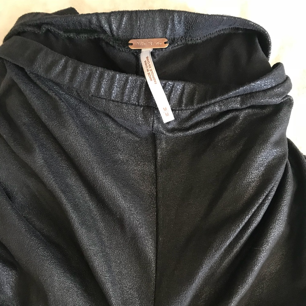 Free People Black faux suede jeggings/leggings